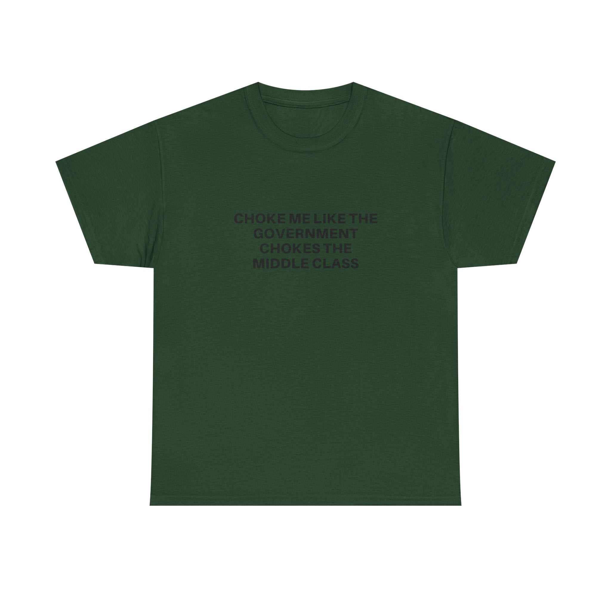 Black "Choke Me" graphic t-shirt by Printify, featuring bold white lettering and a casual fit.