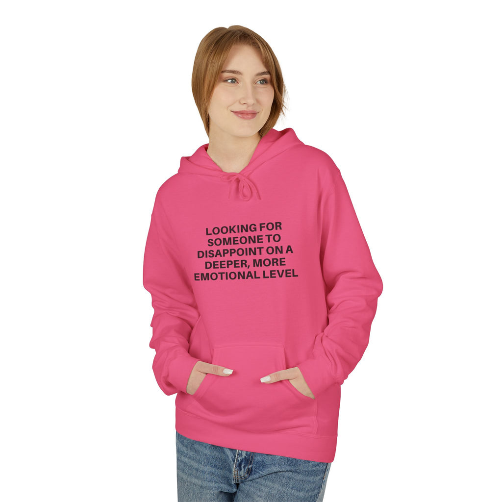 Comfortable Printify Deeper Level Hoodie in a casual style, showcasing a cozy fit and soft fabric in a neutral color.
