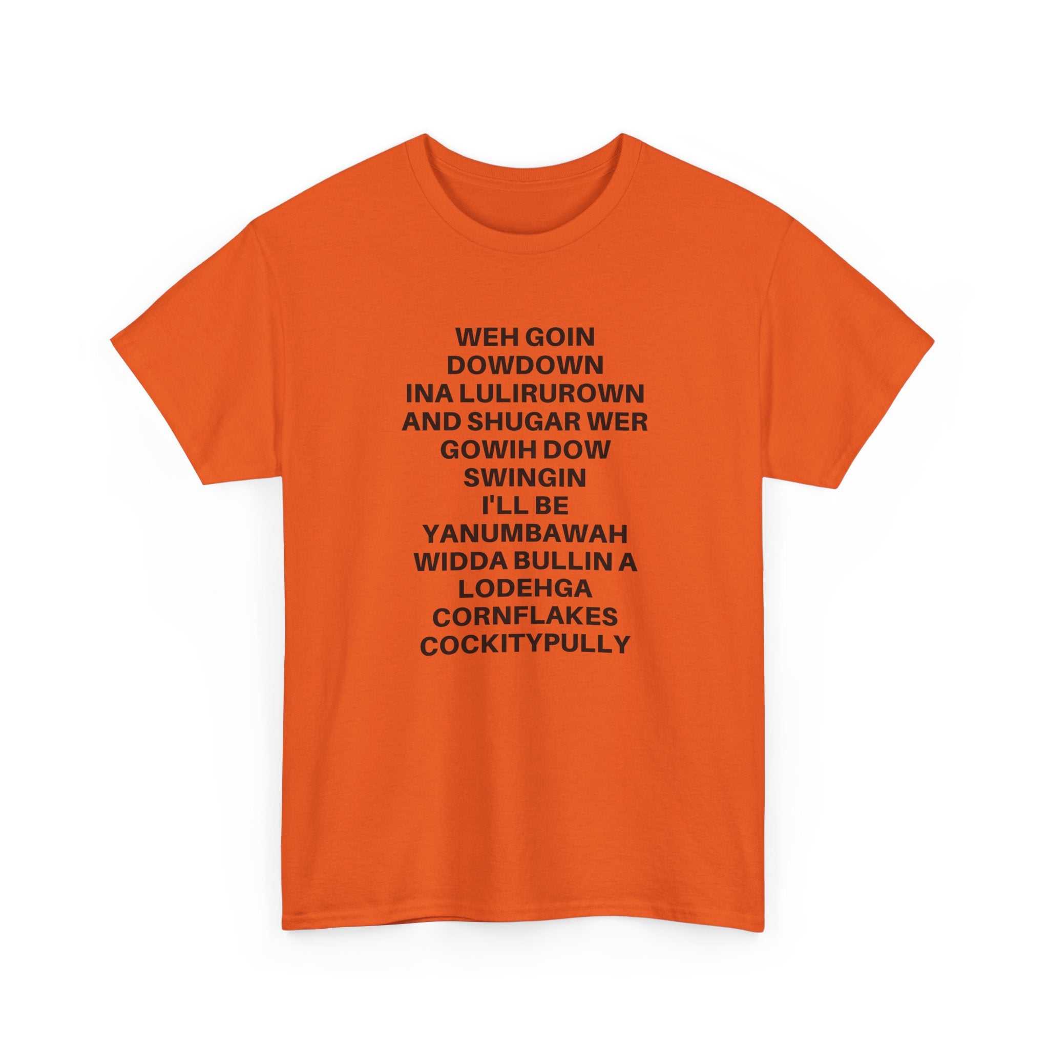 Printify going down swingin' T-shirt featuring a bold graphic design on a classic fit.