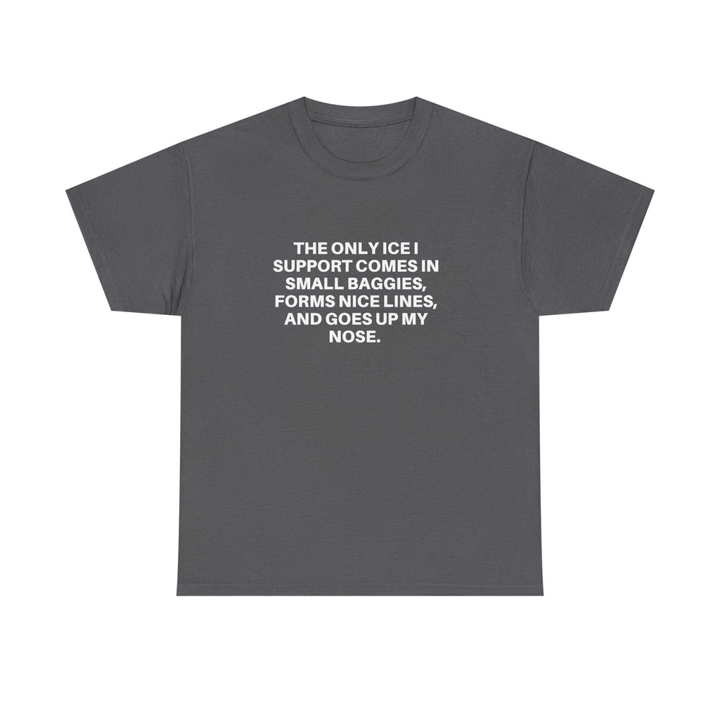 Printify Ice Ice Baby T-Shirt featuring a cool graphic design on a casual fit, perfect for everyday wear.