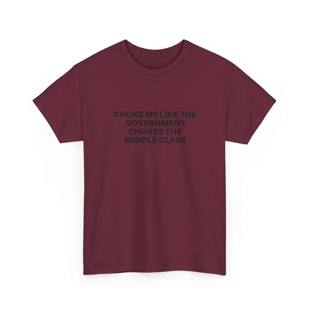 Black "Choke Me" graphic t-shirt by Printify, featuring bold white text on a soft cotton fabric.