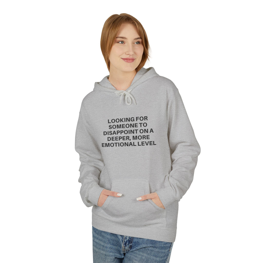 Printify Deeper Level Hoodie in soft fabric, featuring a cozy hood and front pocket, perfect for casual wear.