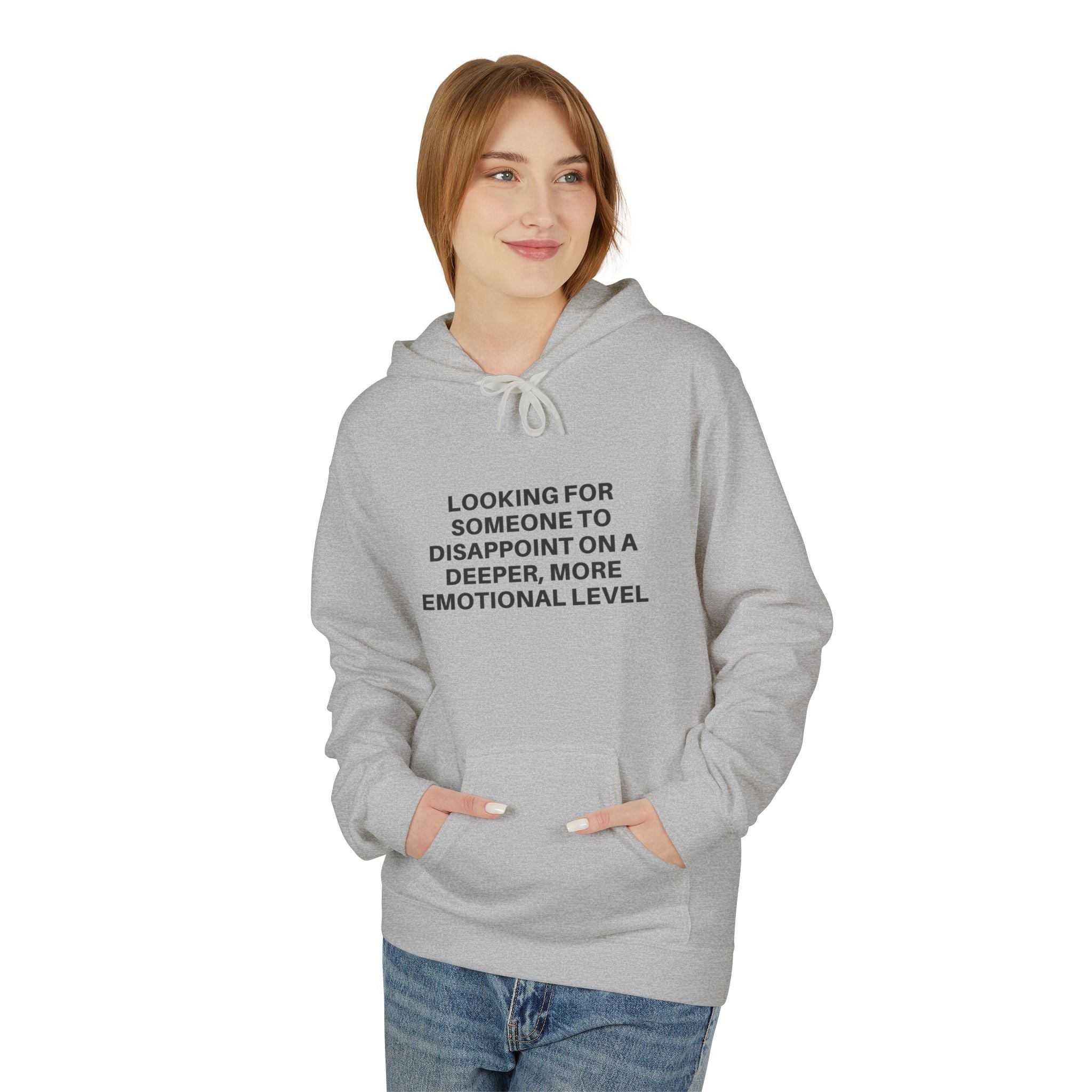 Printify Deeper Level Hoodie in soft fabric, featuring a cozy hood and front pocket, perfect for casual wear.