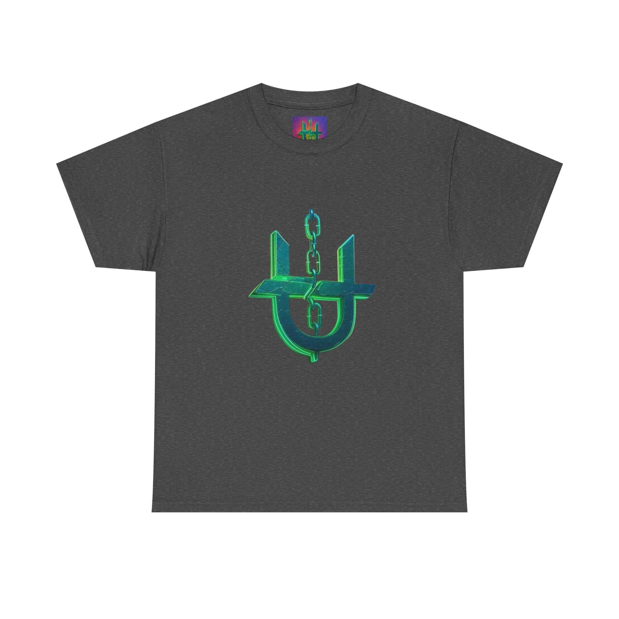 Green Neon Unhinged Logo T-Shirt by Printify, featuring a bold graphic logo on a comfortable, casual fit.