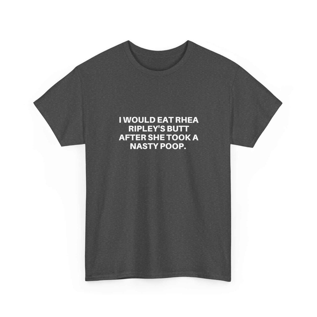 Black Rhea Ripley T-shirt from Printify featuring a bold graphic design and comfortable fit.