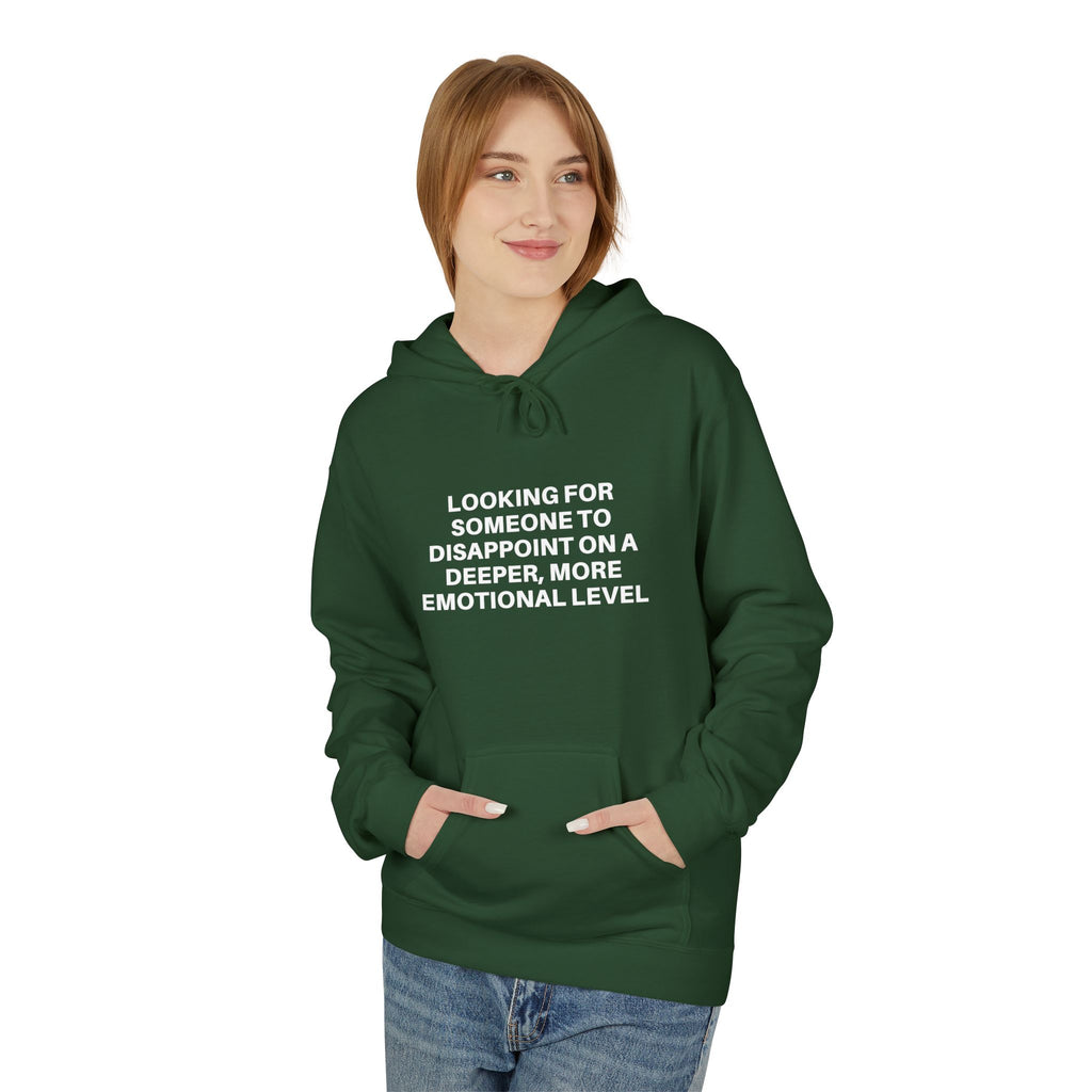 Printify Deeper Level Hoodie in a cozy fit, featuring a soft fabric and stylish hood, perfect for casual wear.