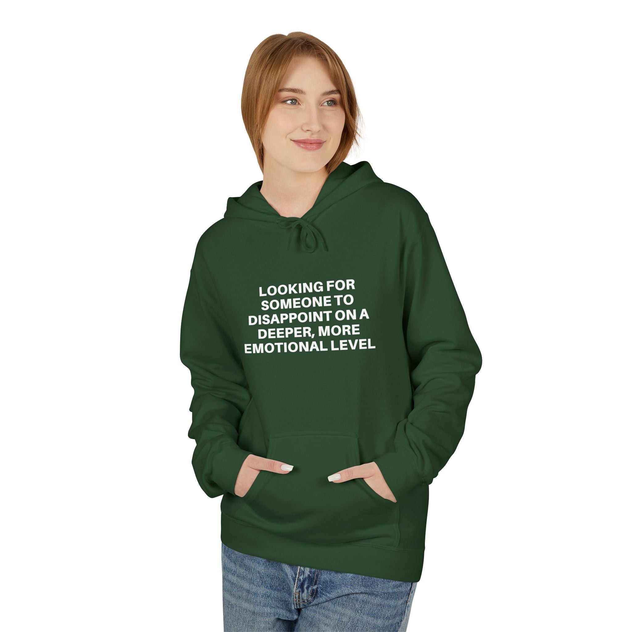 Printify Deeper Level Hoodie in a cozy fit, featuring a soft fabric and stylish hood, perfect for casual wear.