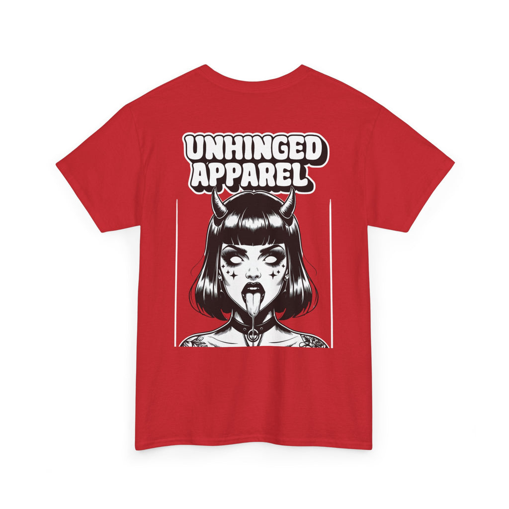 Unhinged Apparel Brand Tee- Double Sided Devil Girl
