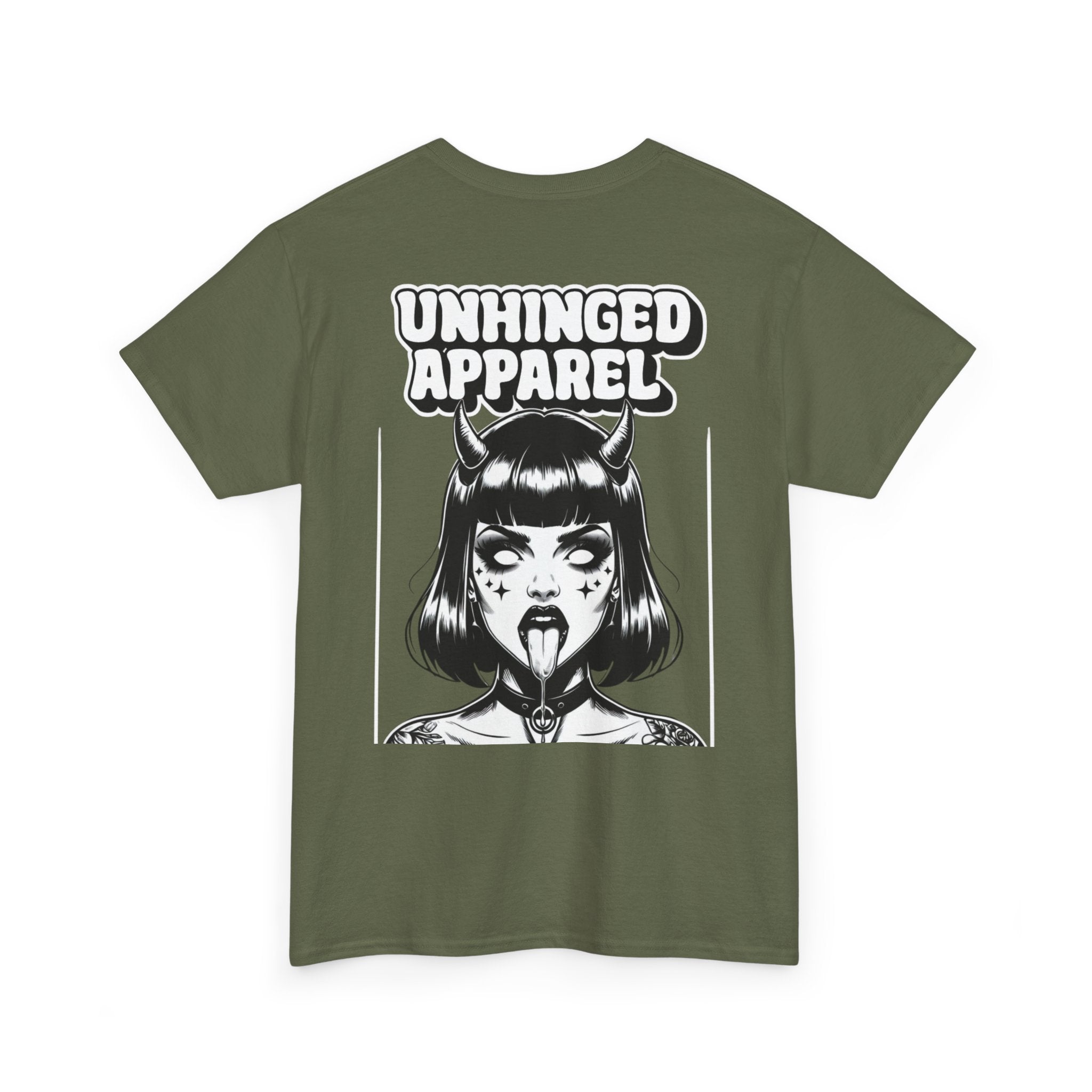 Unhinged Apparel Brand Tee- Double Sided Devil Girl