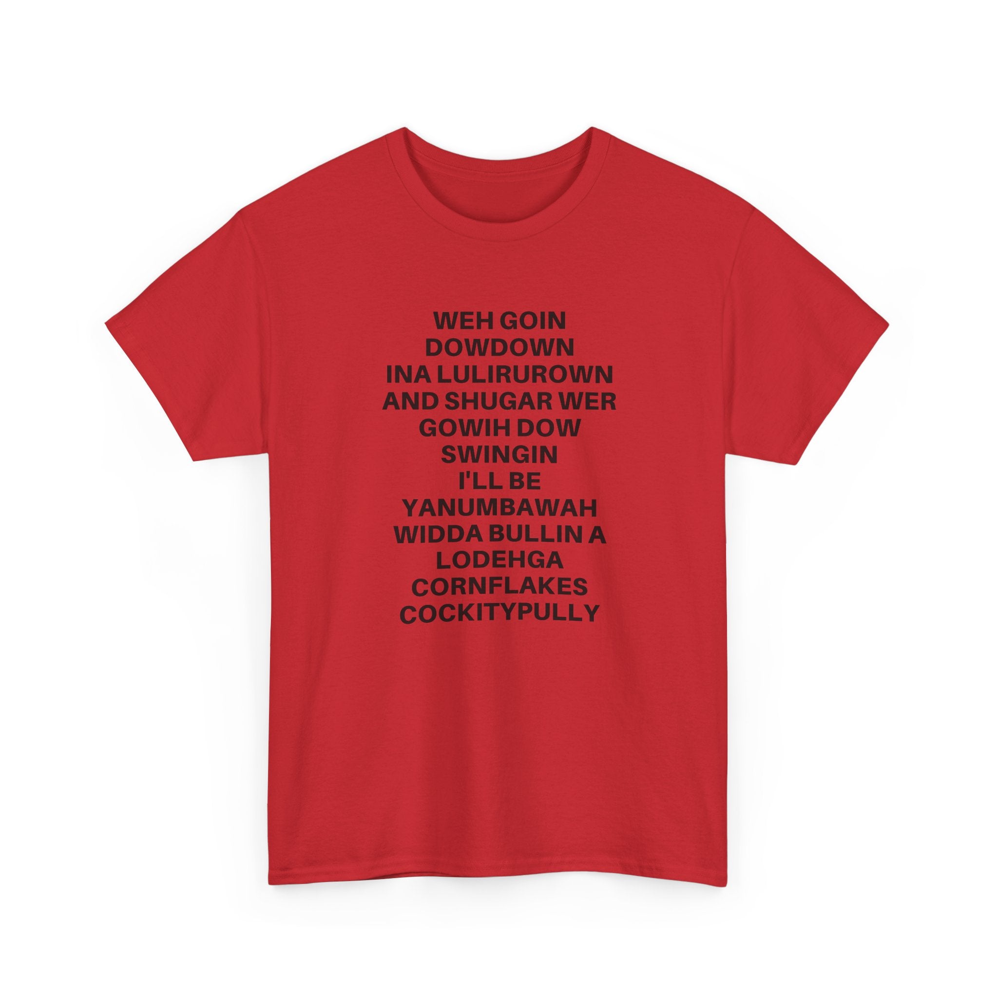 Printify going down swingin' T-shirt featuring a bold graphic design on a comfortable, casual fit.