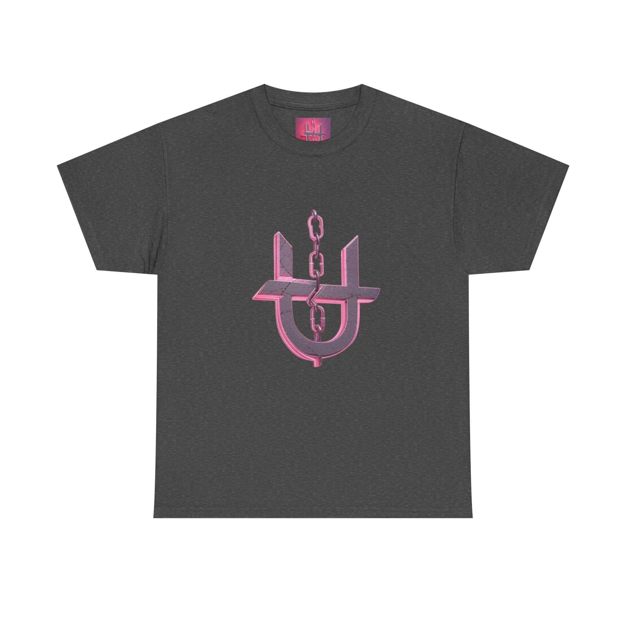 Pink Unhinged logo t-shirt by Printify, featuring bold graphic design on a casual crew neck style.