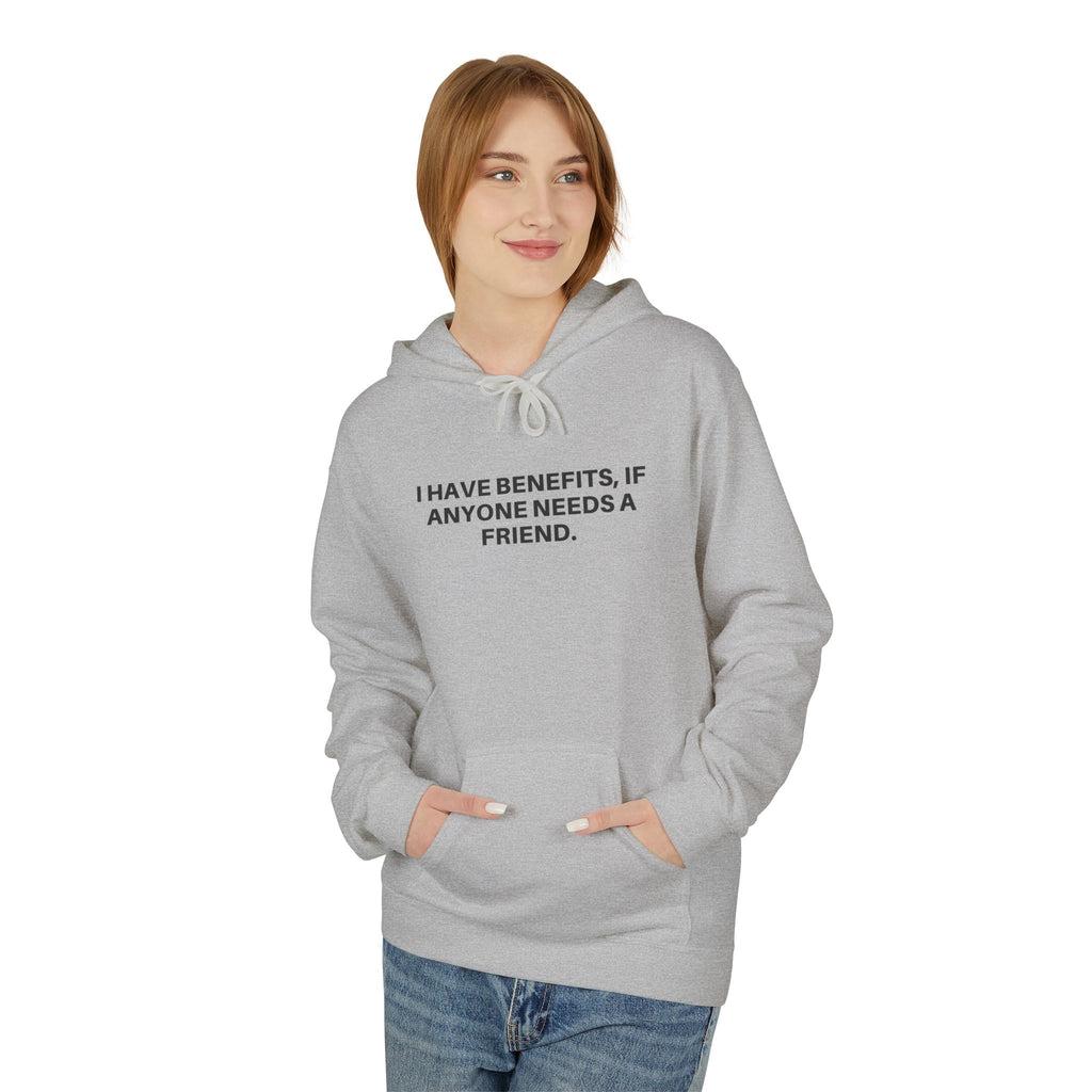 Printify Anyone Need A Friend hoodie in soft fabric, featuring a playful graphic design on a cozy, relaxed fit.