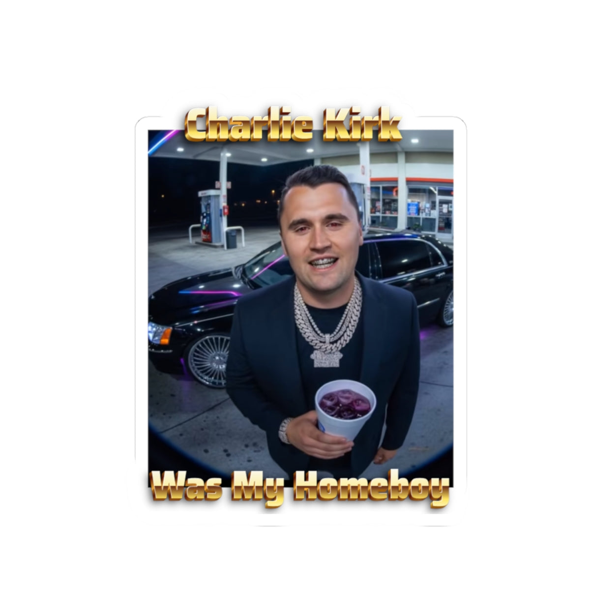 CharlieWas My Homeboy Kiss-Cut Sticker