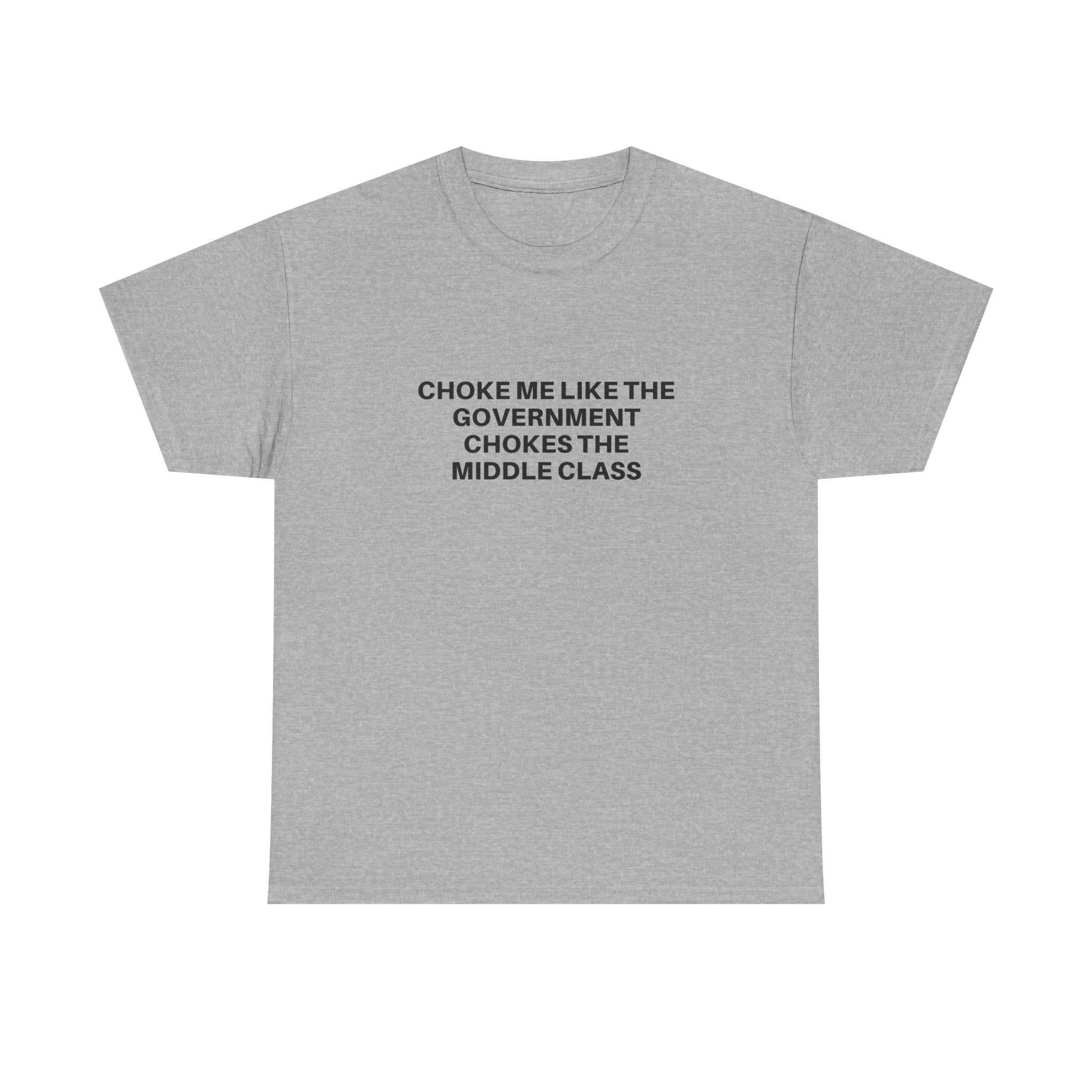 Black "Choke Me" t-shirt by Printify, featuring bold text design on a classic fit.