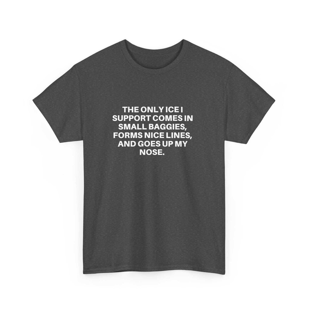 Printify Ice Ice Baby T-Shirt featuring a bold graphic design in vibrant colors on a casual fit.