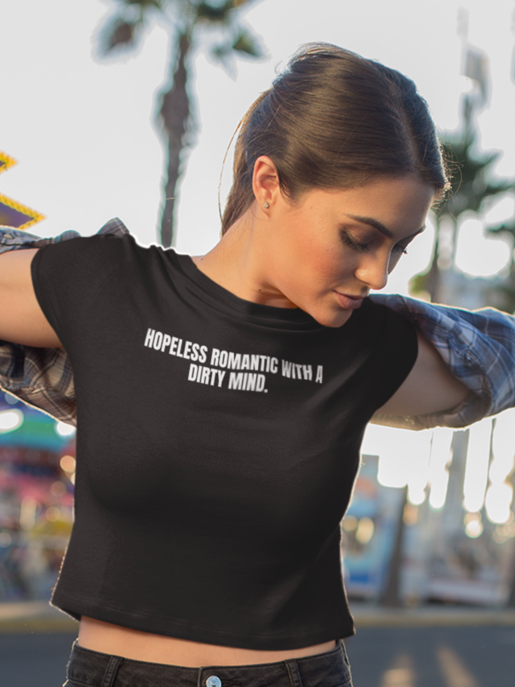 Graphic Tee — “Hopeless Romantic with a Dirty Mind” Statement T-Shirt
