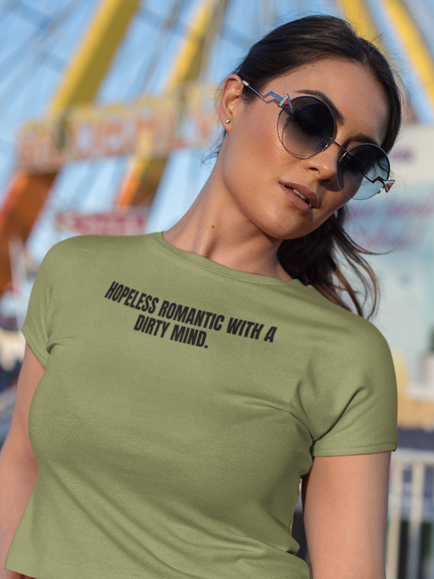 Graphic Tee — “Hopeless Romantic with a Dirty Mind” Statement T-Shirt