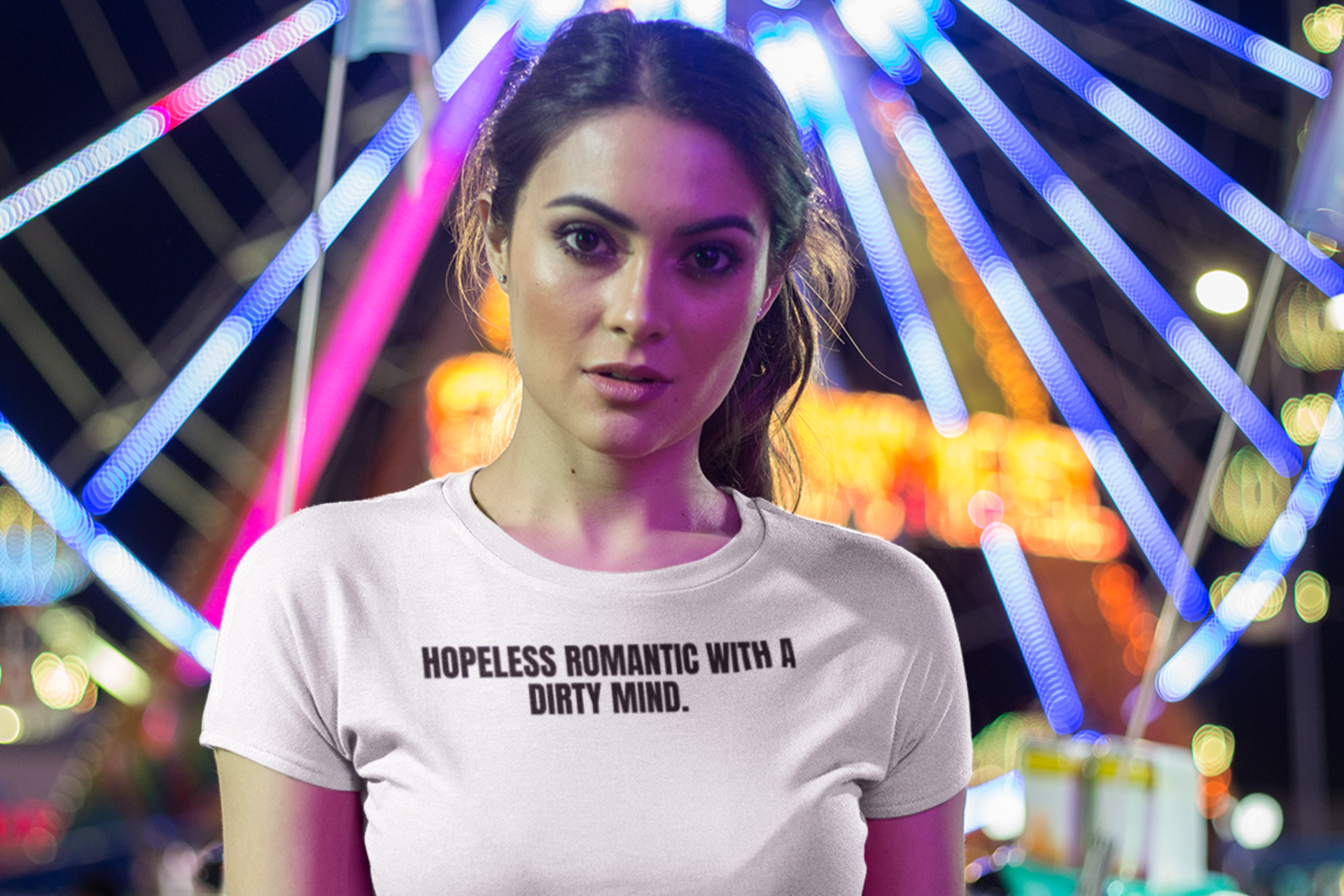 Graphic Tee — “Hopeless Romantic with a Dirty Mind” Statement T-Shirt