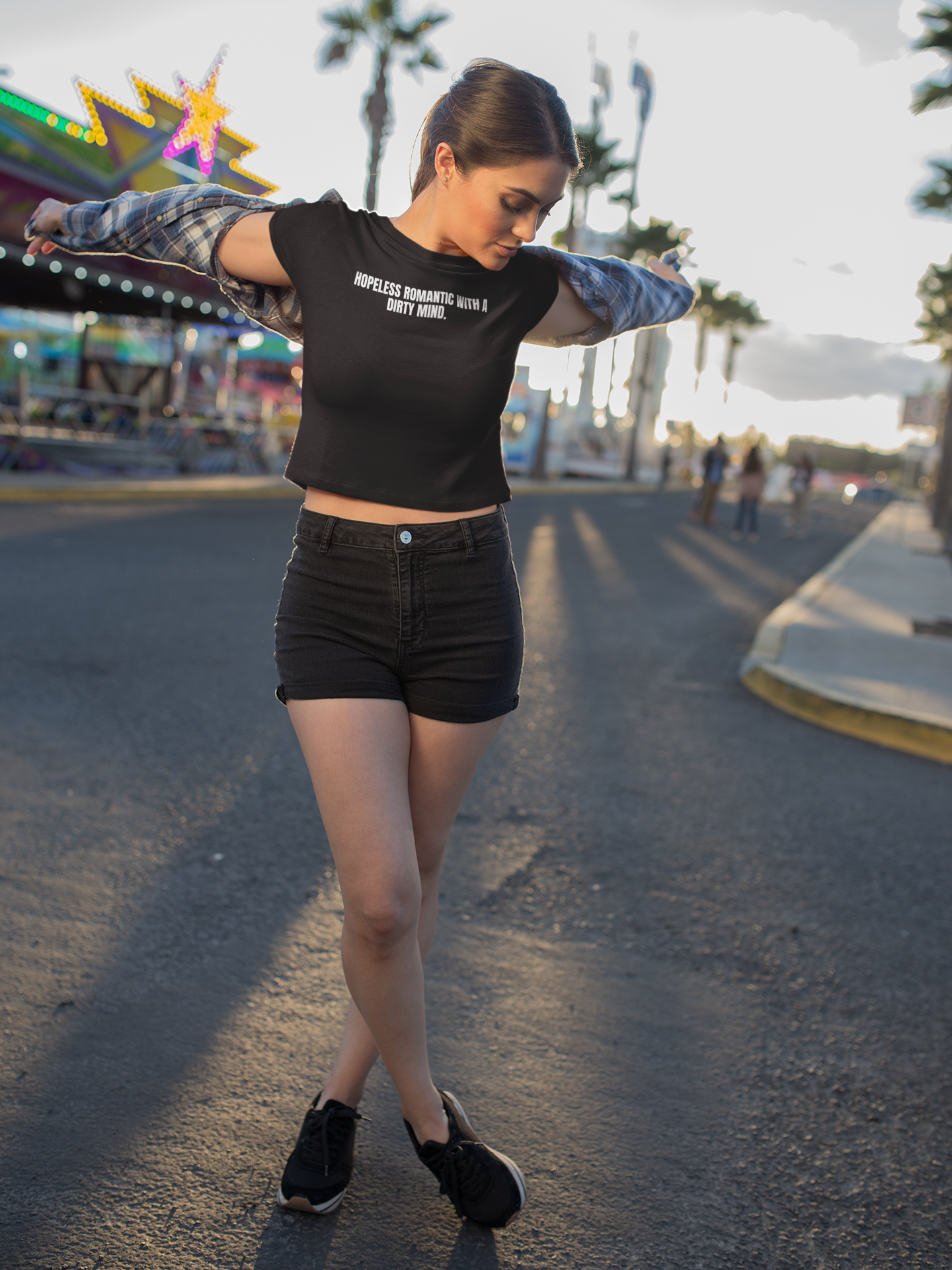 Graphic Tee — “Hopeless Romantic with a Dirty Mind” Statement T-Shirt