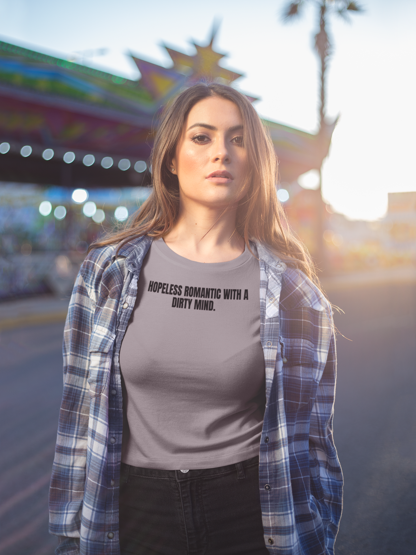 Graphic Tee — “Hopeless Romantic with a Dirty Mind” Statement T-Shirt