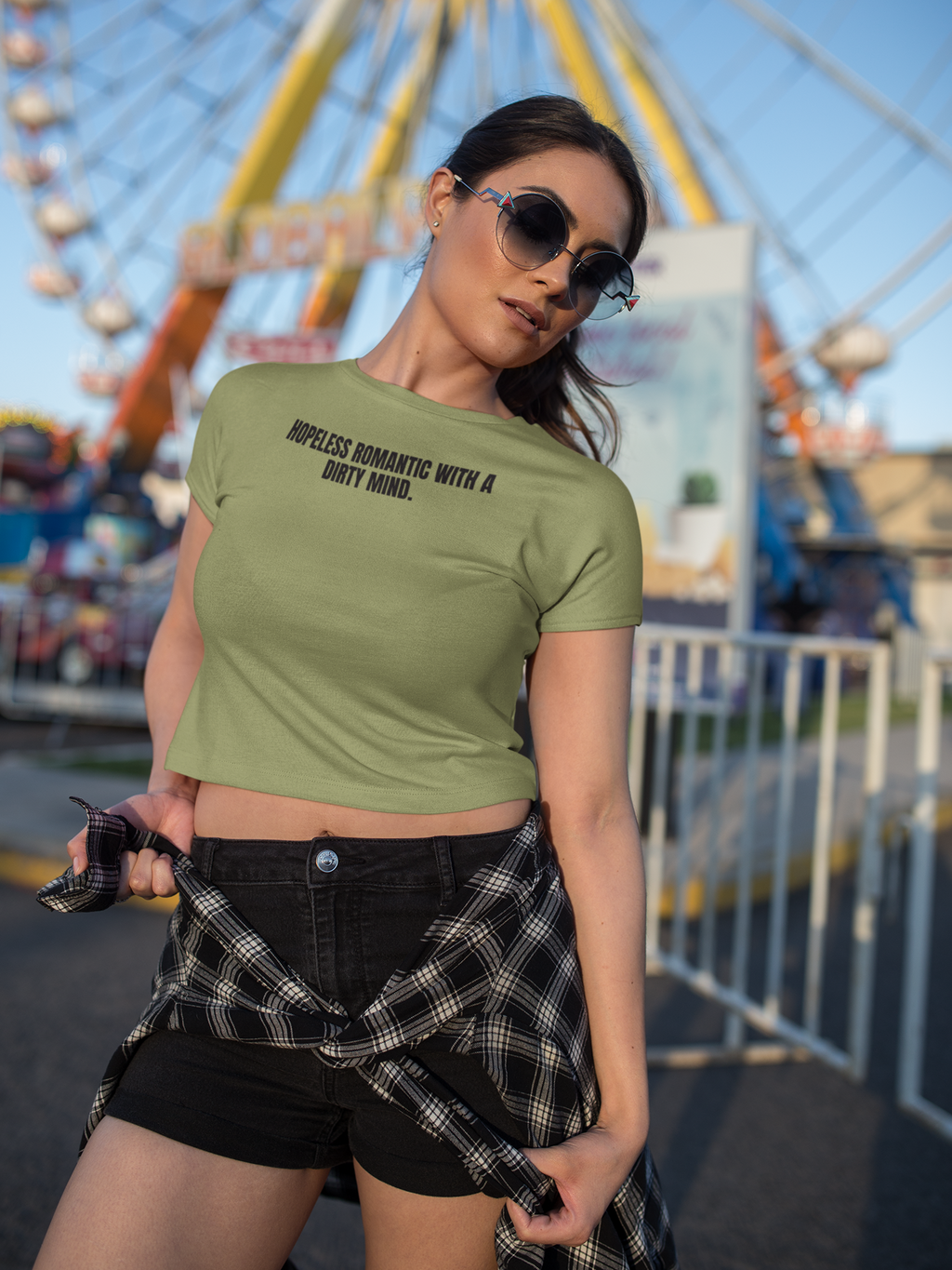 Graphic Tee — “Hopeless Romantic with a Dirty Mind” Statement T-Shirt