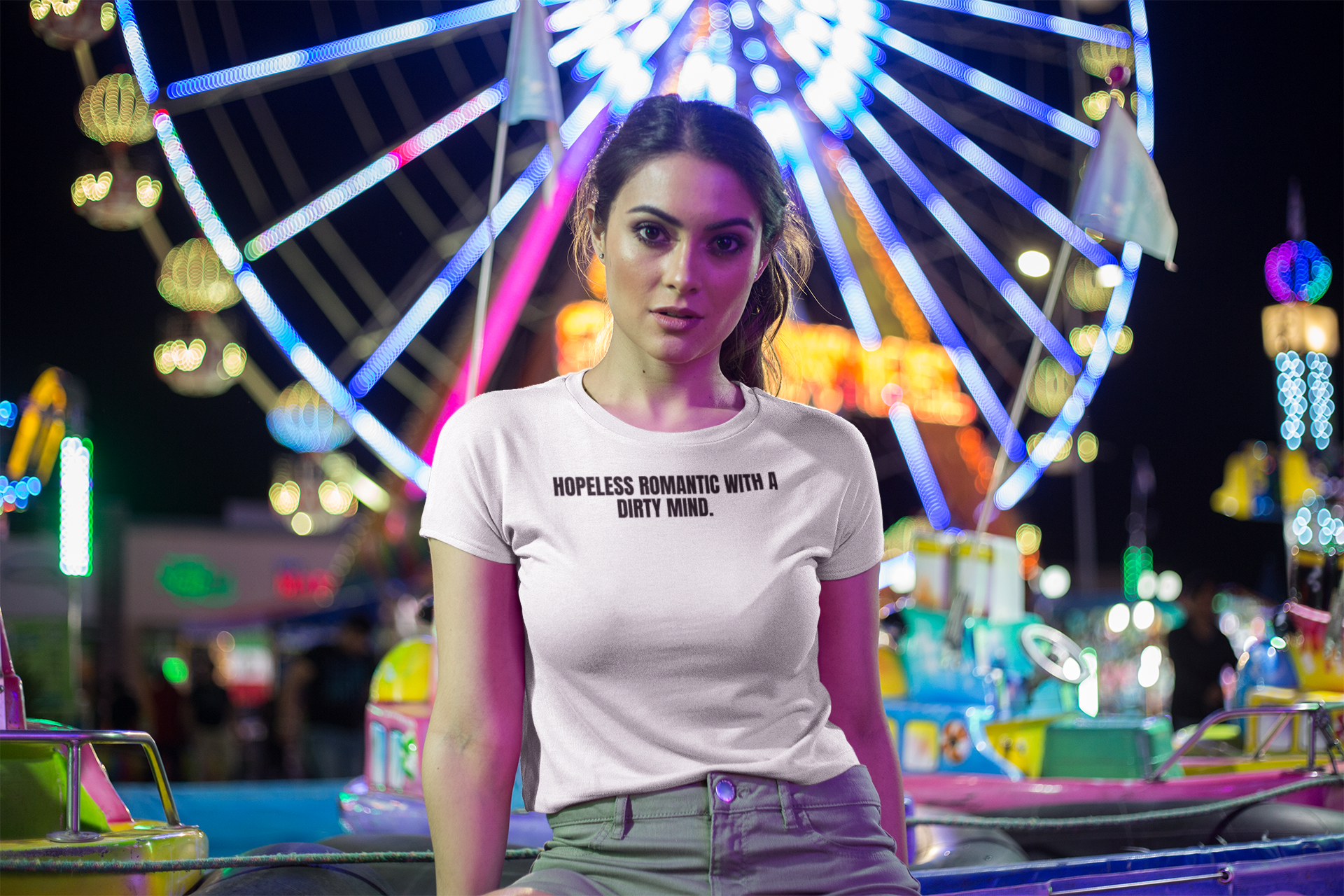Graphic Tee — “Hopeless Romantic with a Dirty Mind” Statement T-Shirt