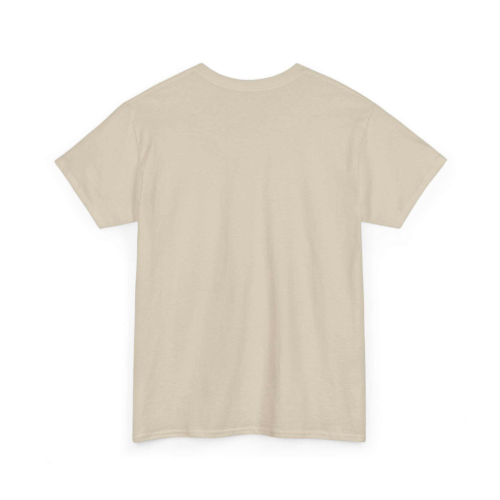 Booger Sugar beige cotton t-shirt back view with classic relaxed fit and quality fabric