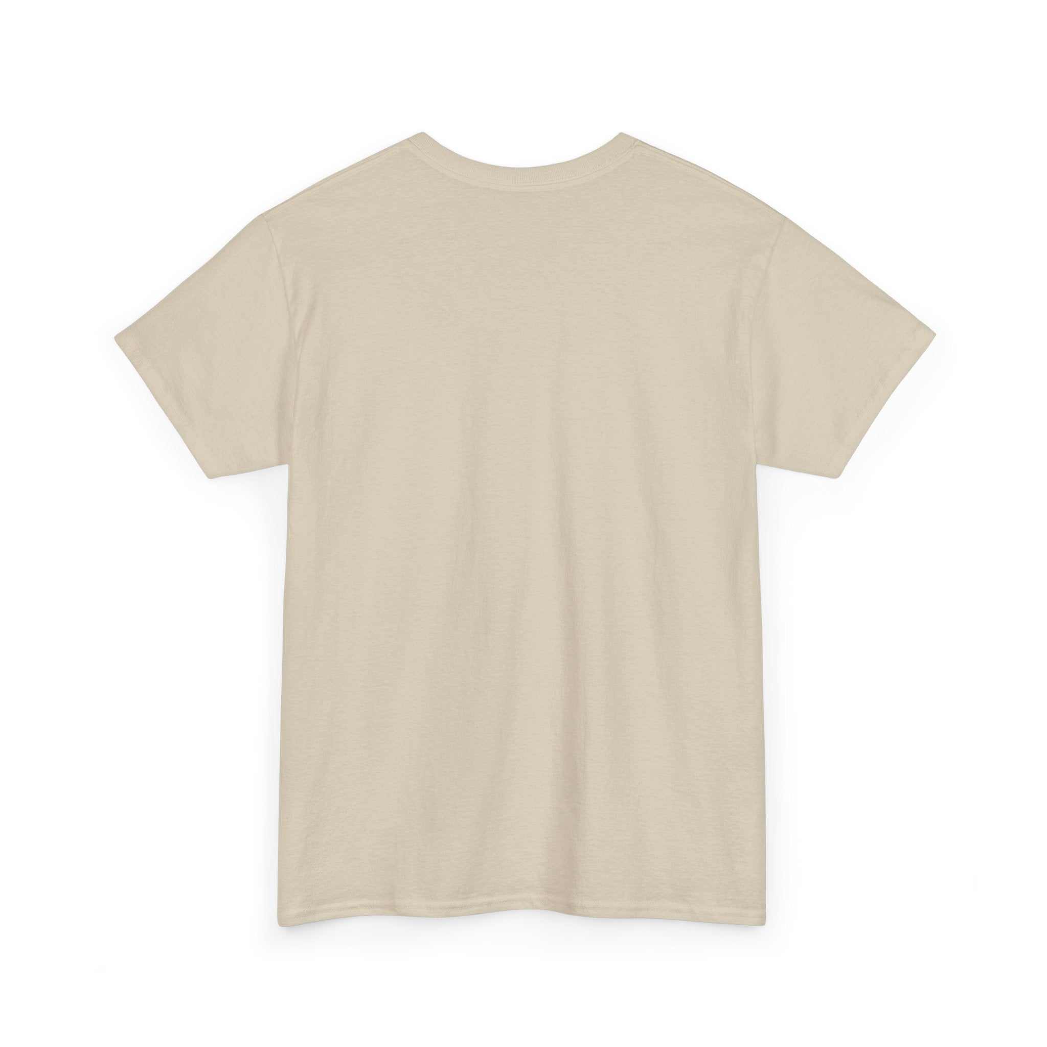 Booger Sugar beige cotton t-shirt back view with classic relaxed fit and quality fabric