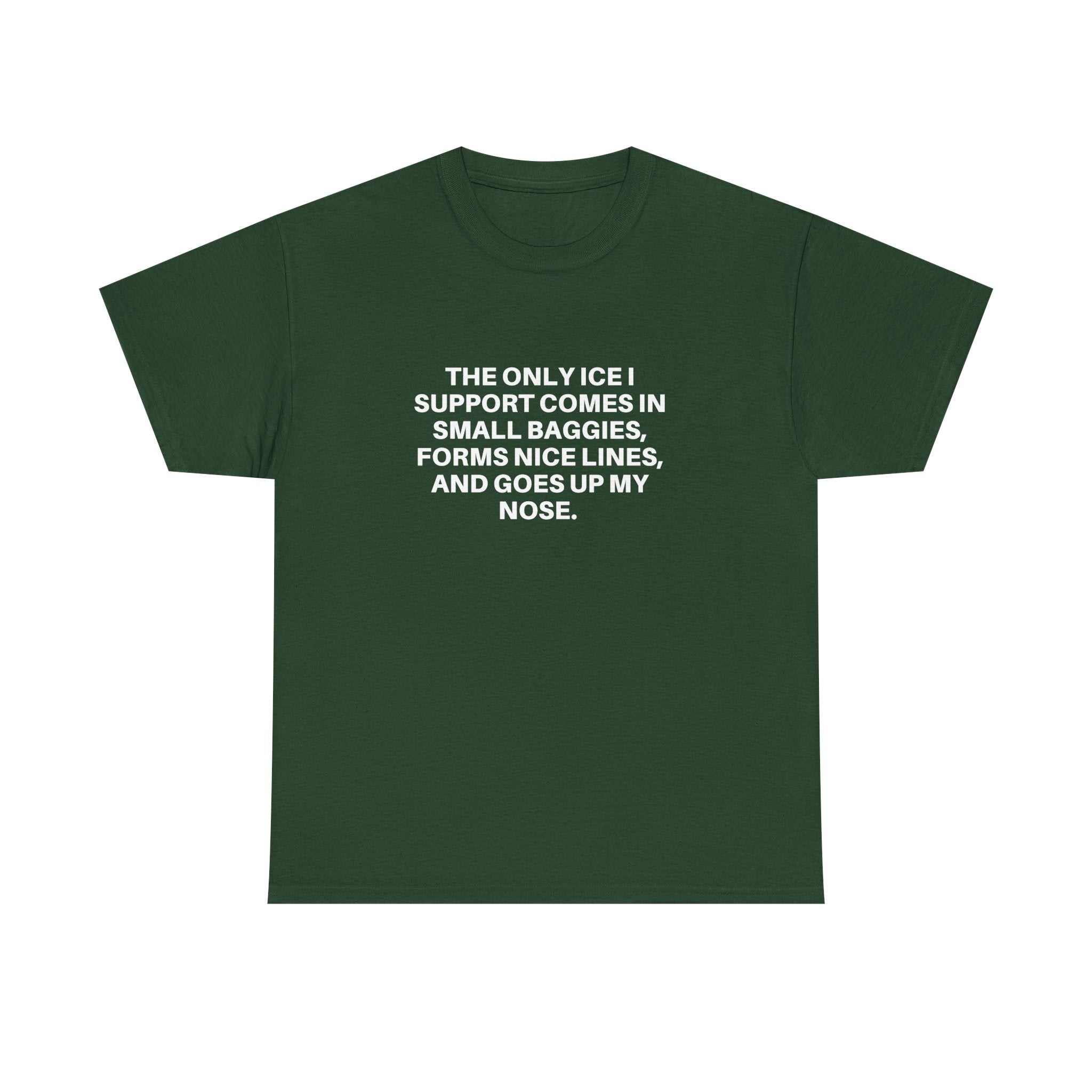 Printify Ice Ice Baby T-Shirt featuring a bold graphic design and casual fit in a vibrant color.