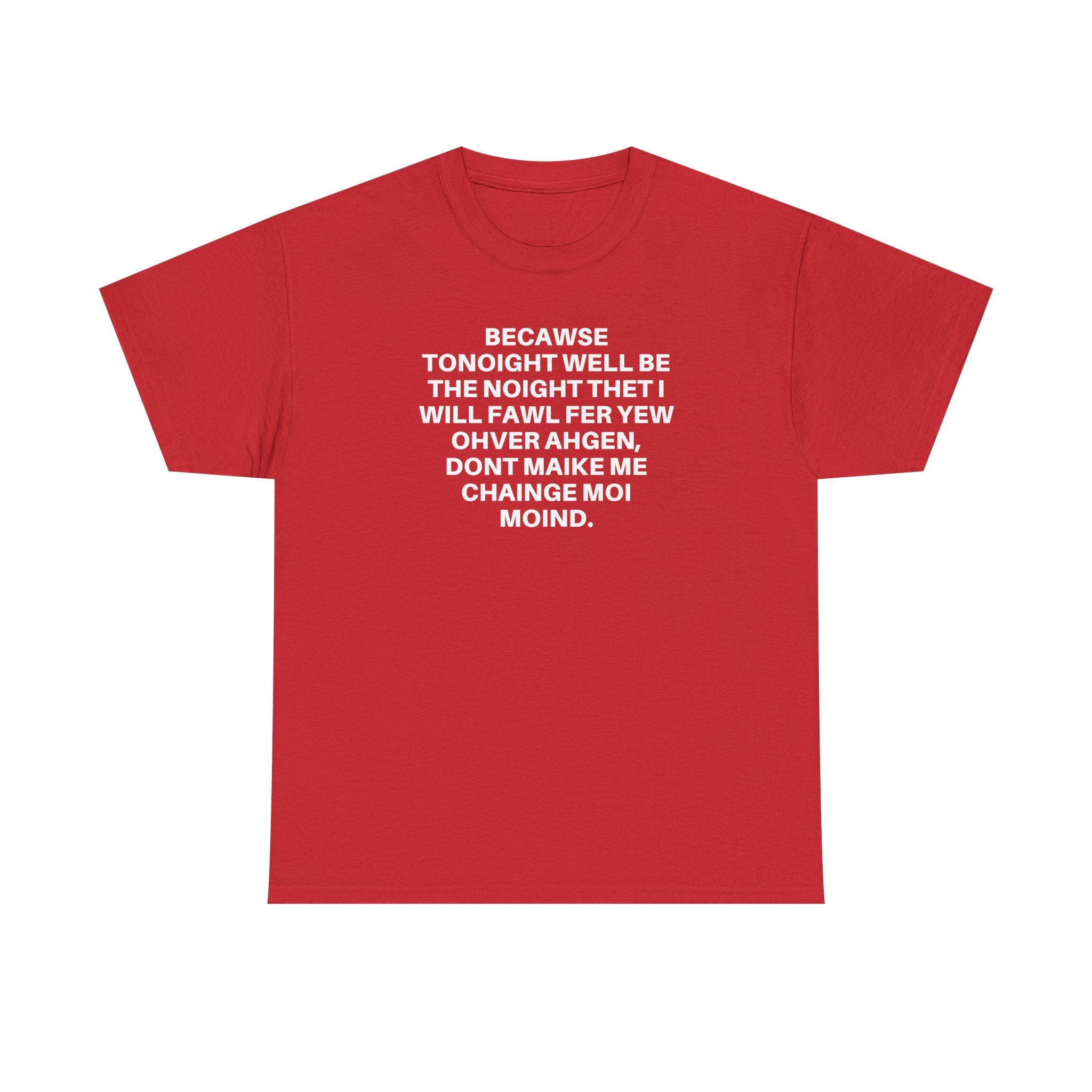 Printify Over Again t-shirt featuring a bold graphic design on a soft cotton fabric, displayed on a neutral background.