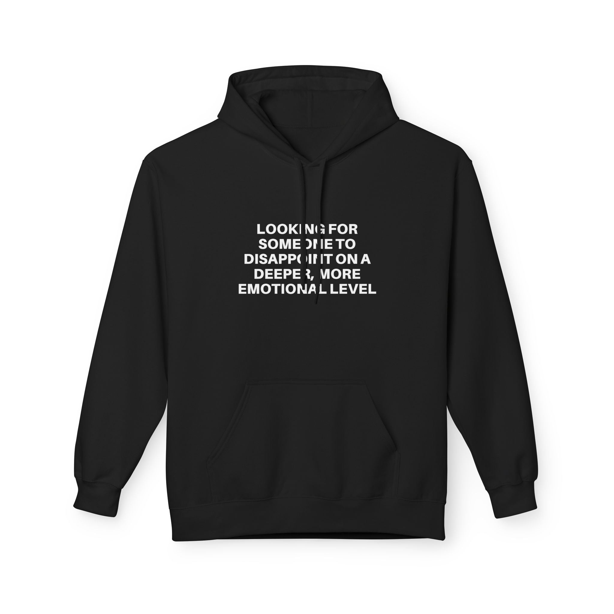 Printify Deeper Level Hoodie in a casual setting, showcasing its soft fabric and relaxed fit.