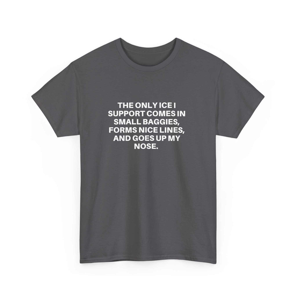 Printify Ice Ice Baby t-shirt in soft cotton with a vibrant graphic design on a white background.