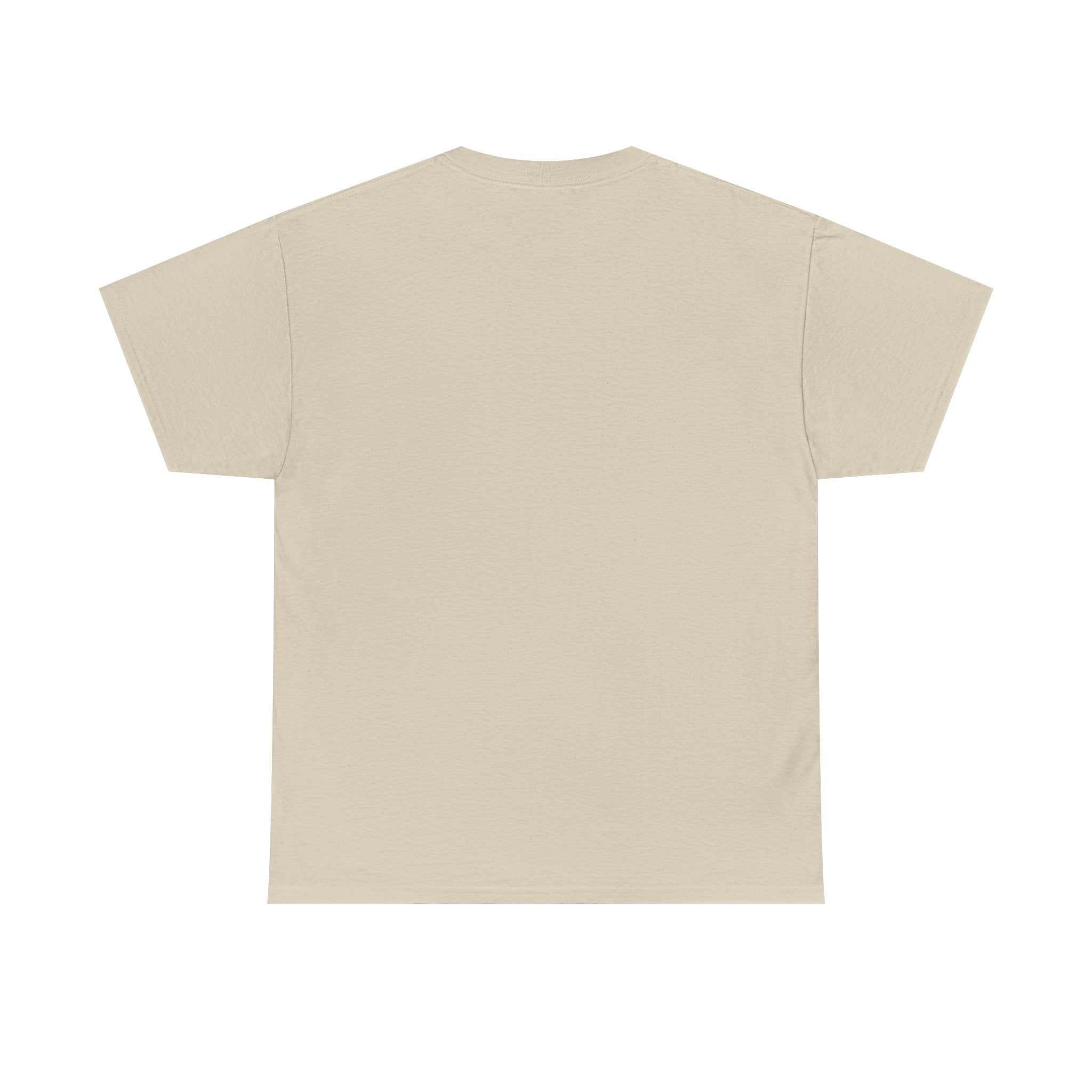 Beige Booger Sugar cotton T-shirt, classic relaxed fit, smooth tubular knit, ribbed collar, no side seams, minimalistic design.