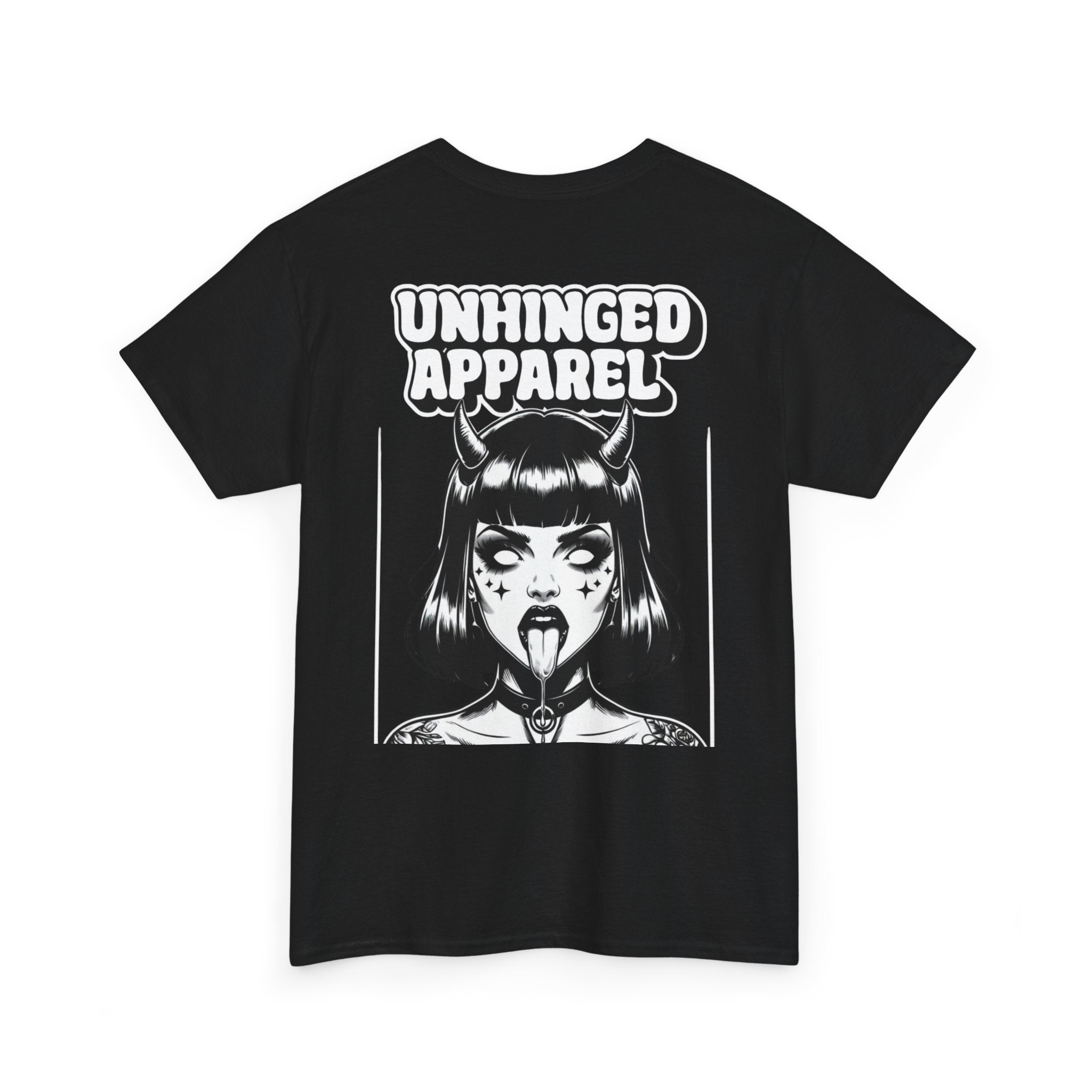Unhinged Apparel Brand Tee- Double Sided Devil Girl