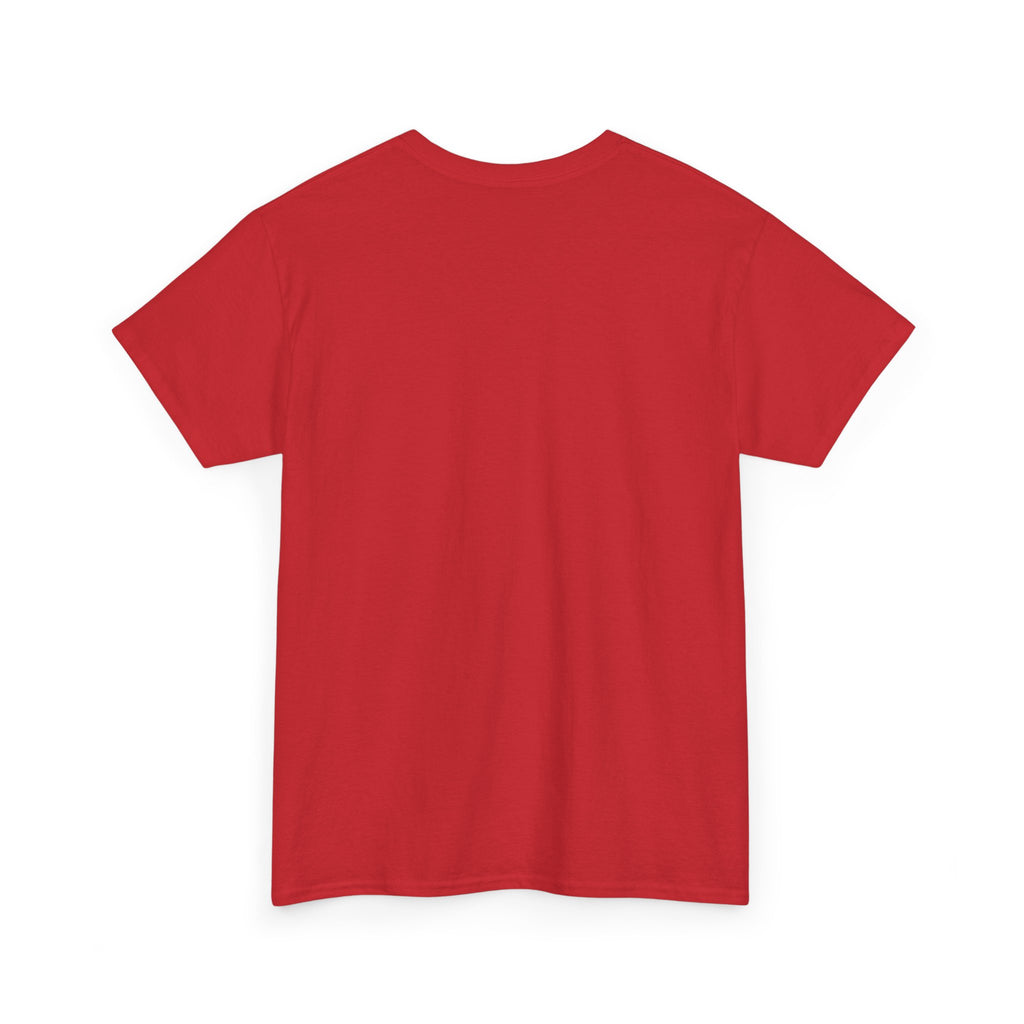 White Printify t-shirt with "My Mom Says" graphic in bold black text, displayed on a flat surface.