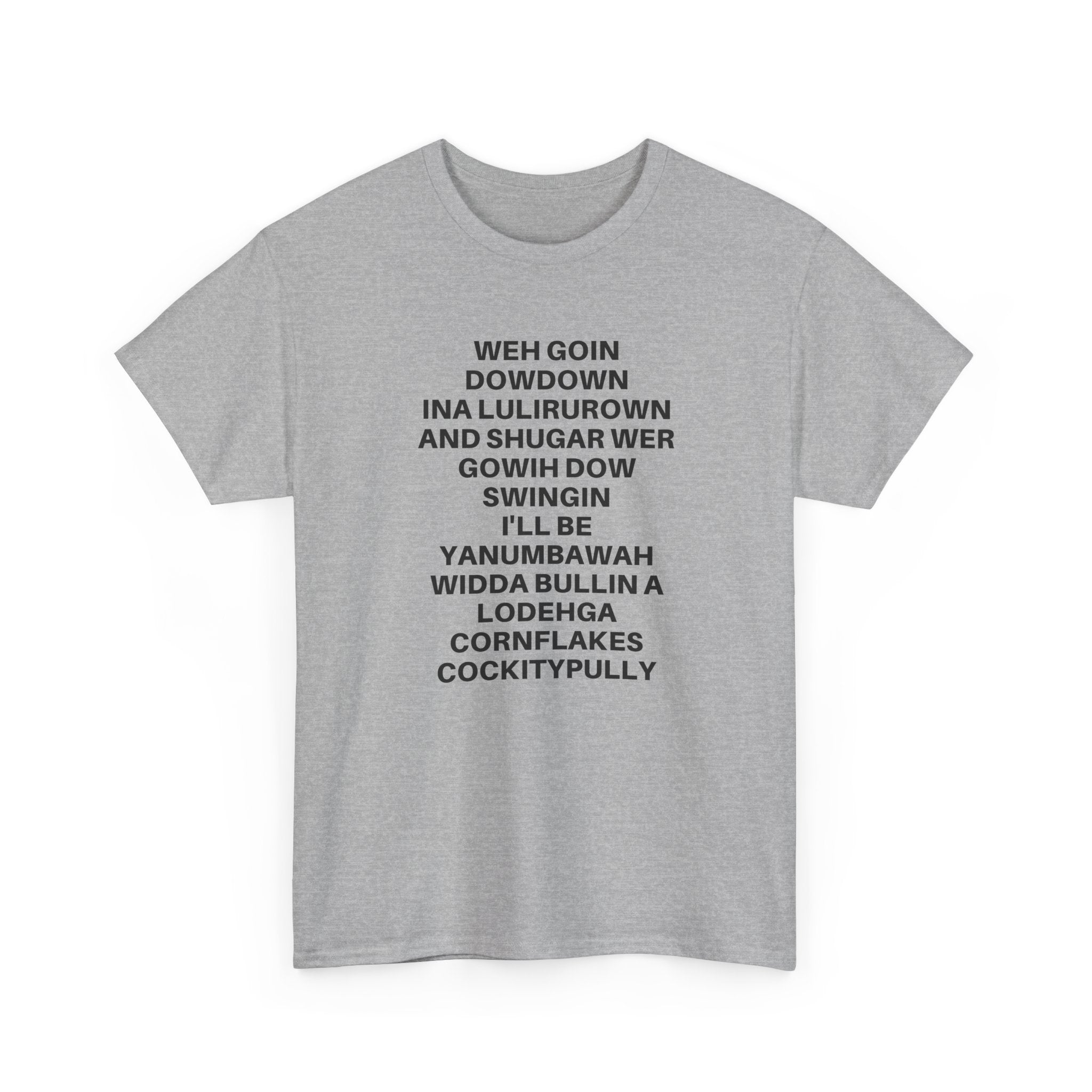 Printify going down swingin' T-shirt featuring a bold graphic design on a classic fit.