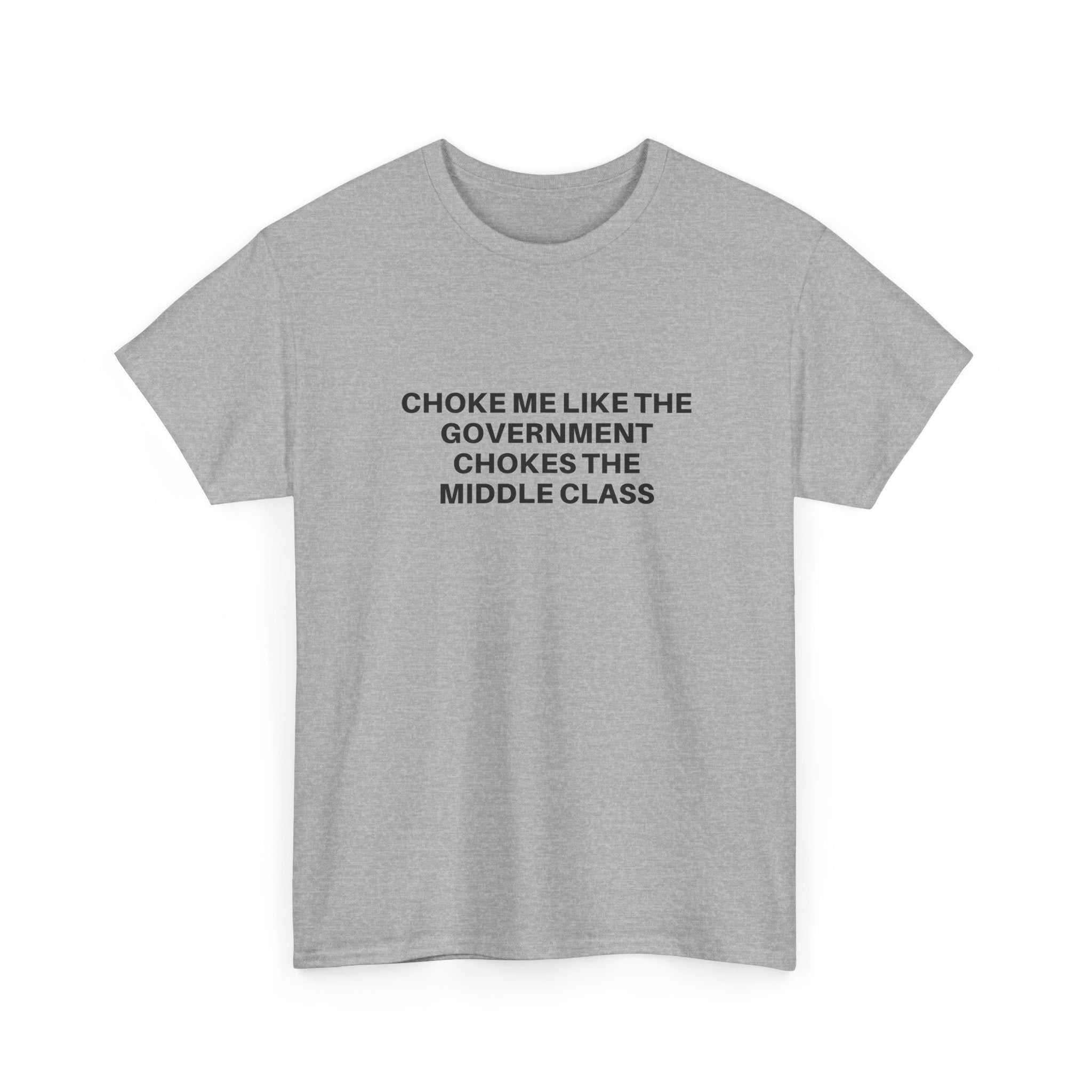 Black "Choke Me" t-shirt by Printify featuring bold white text on a casual fit, displayed on a neutral background.