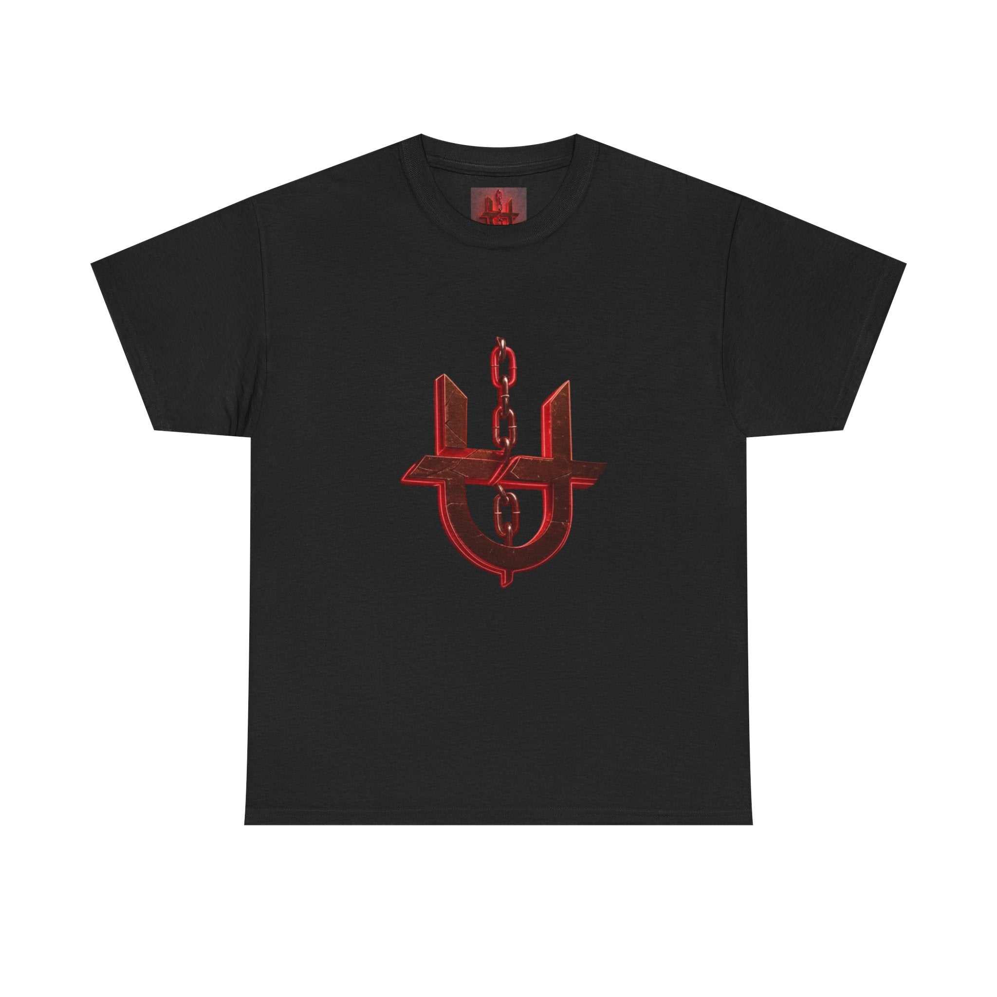 Red Unhinged logo t-shirt by Printify, featuring a bold graphic design on a comfortable, casual fit.