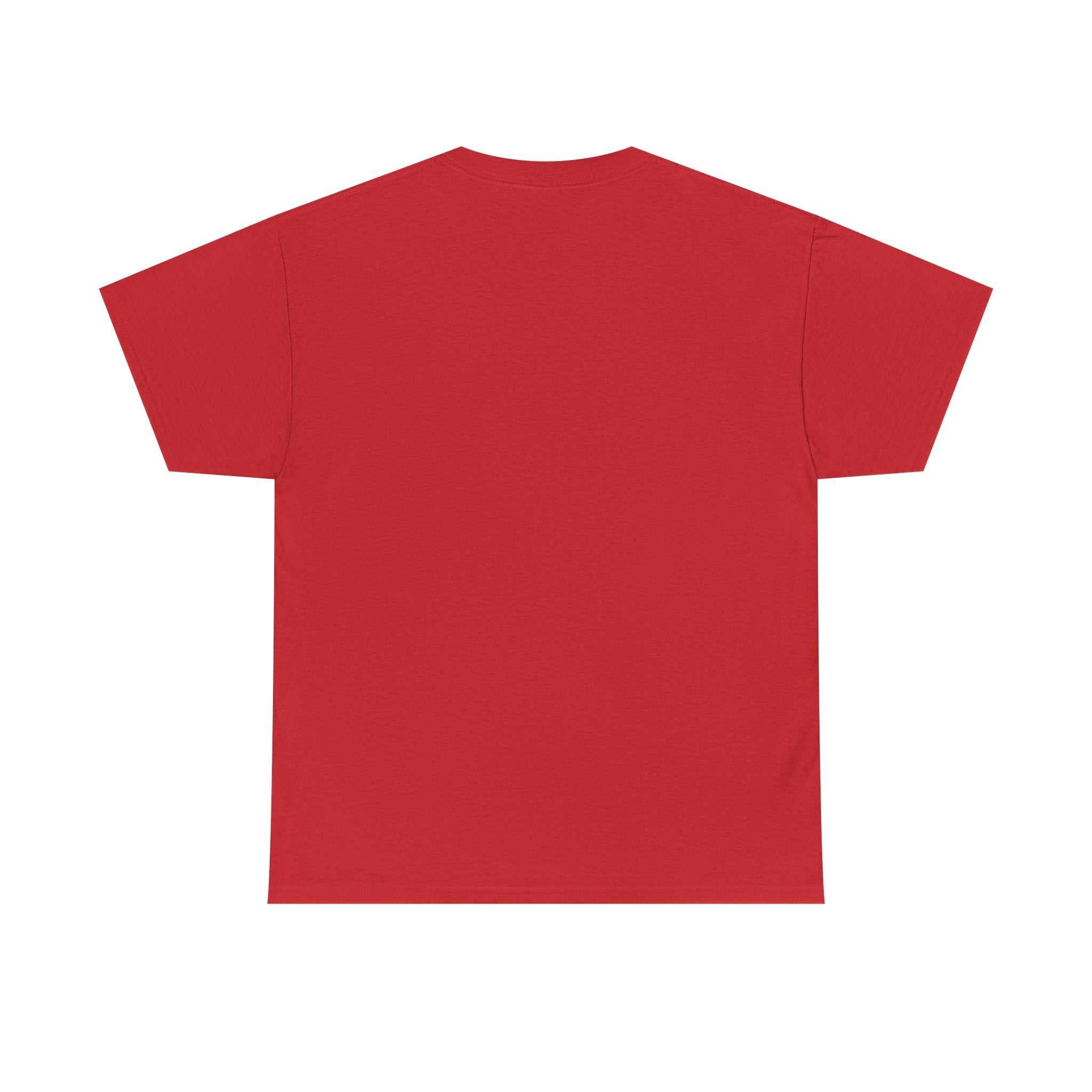 Red Unhinged Logo Tee from Printify featuring a bold logo design on a classic t-shirt style.