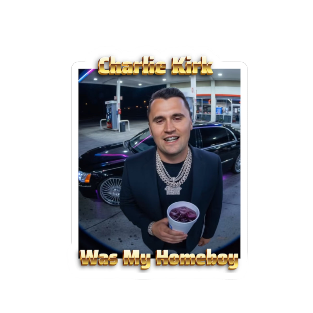 CharlieWas My Homeboy Kiss-Cut Sticker