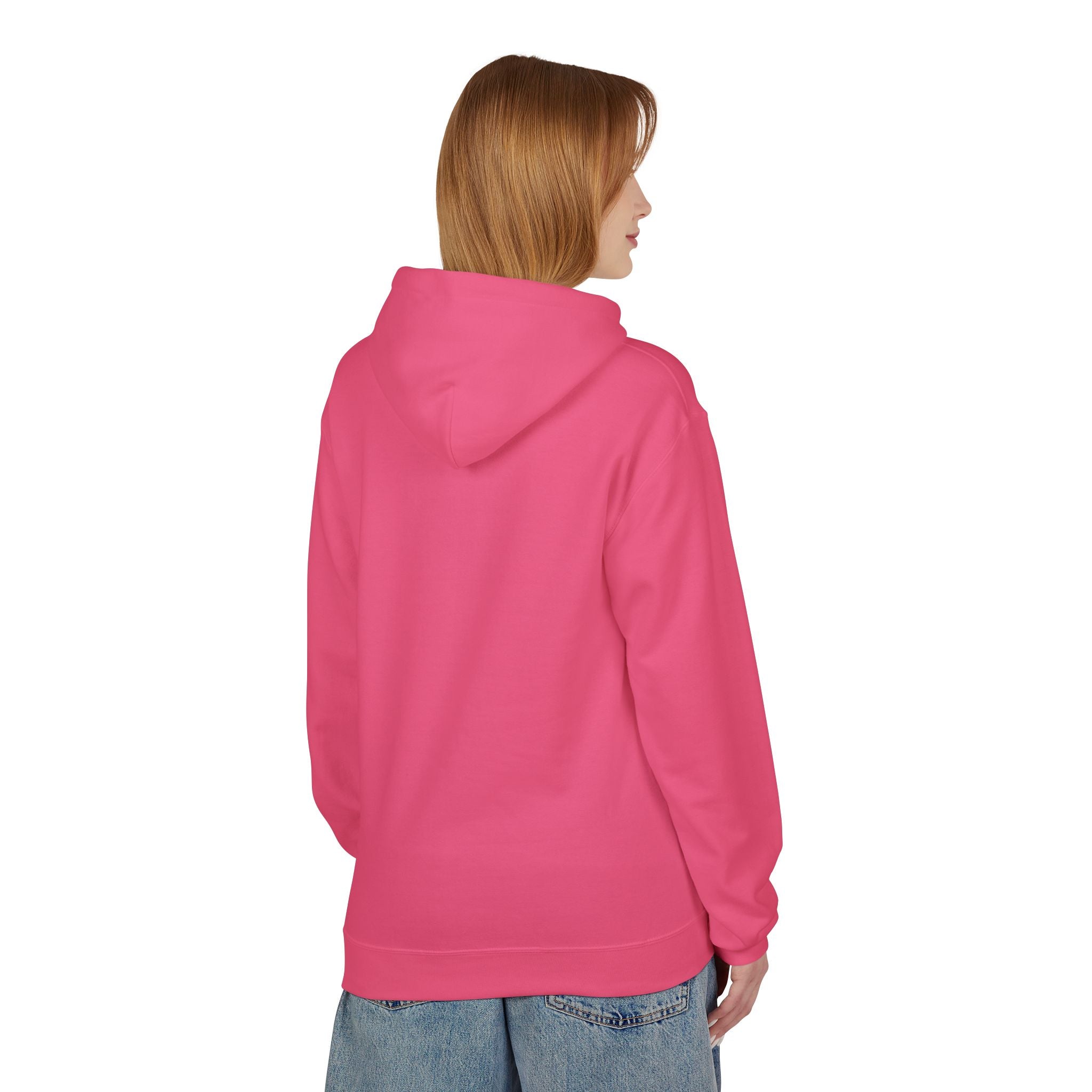 Printify Deeper Level Hoodie in soft fabric, featuring a relaxed fit and drawstring hood, displayed in a neutral color.