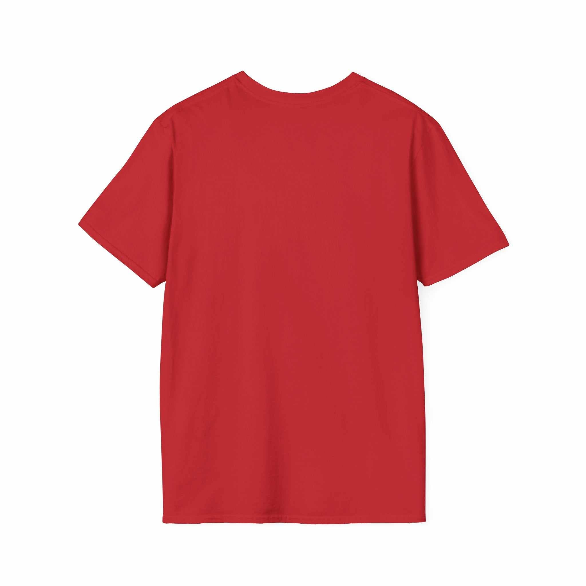 red crew-neck tee back view plain lightweight cotton shirt