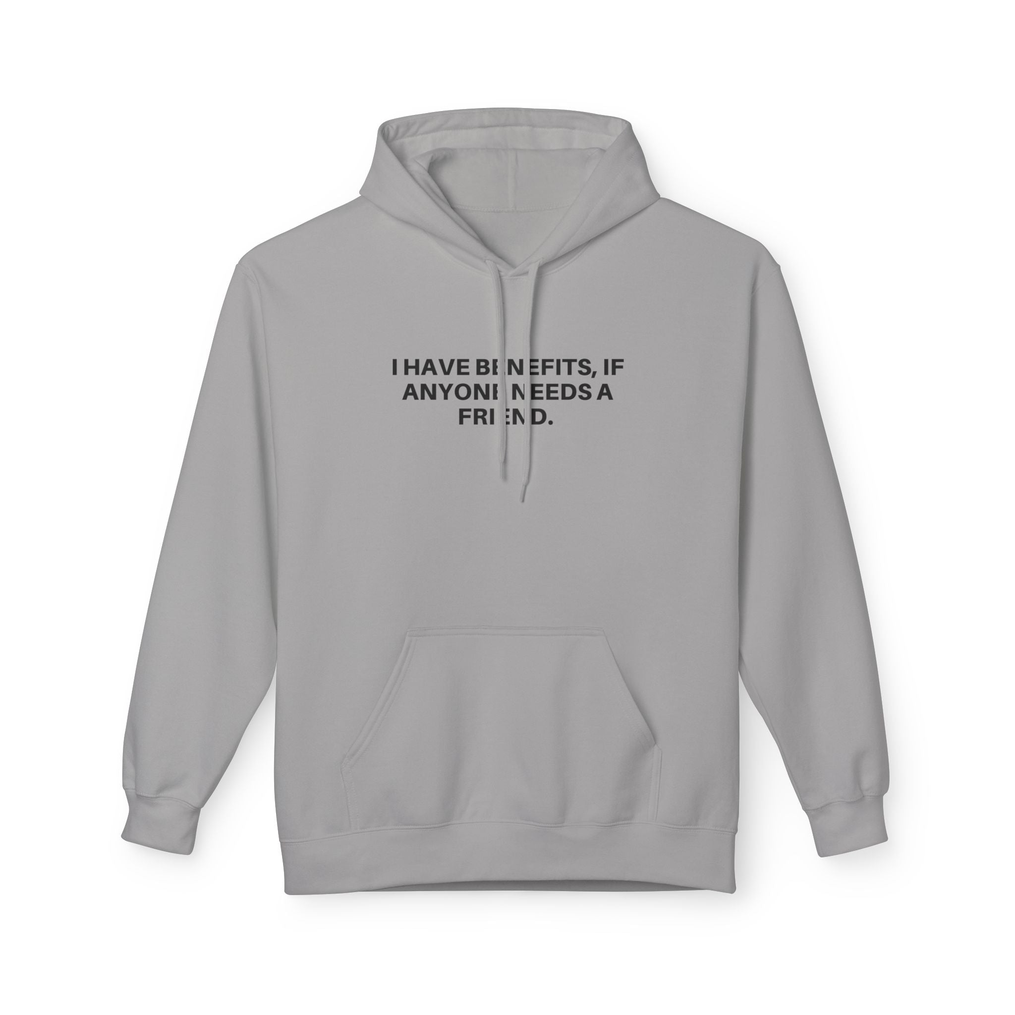 Printify Anyone Need A Friend Hoodie in a cozy design featuring a playful graphic on a soft fabric background.