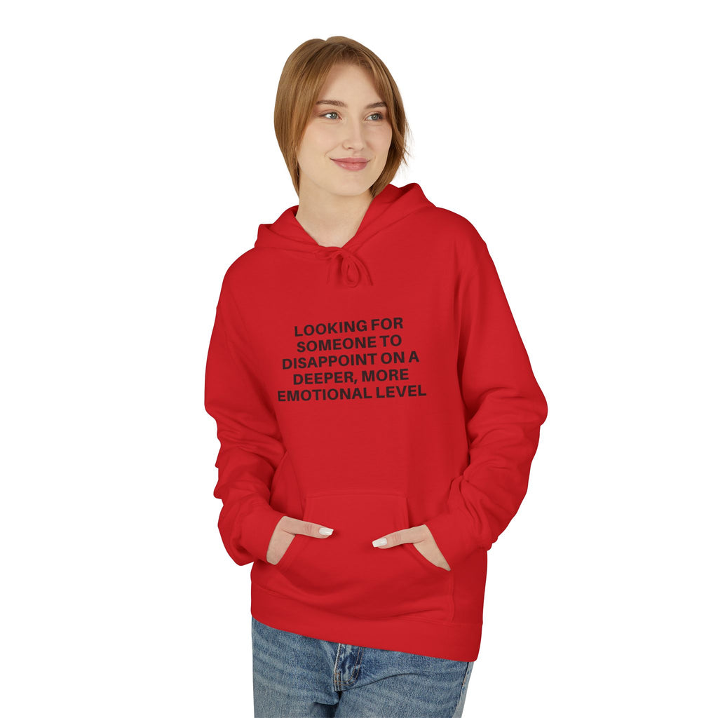 Deeper Level Hoodie by Printify in a cozy fabric, featuring a stylish design and a relaxed fit for everyday wear.