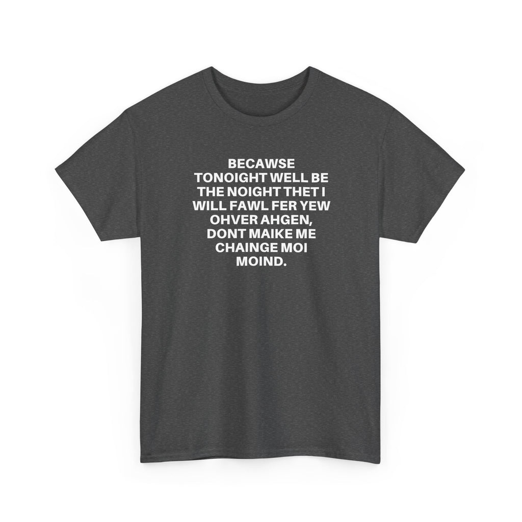 White Printify t-shirt featuring the phrase "Over Again" in bold, modern typography on a flat surface.